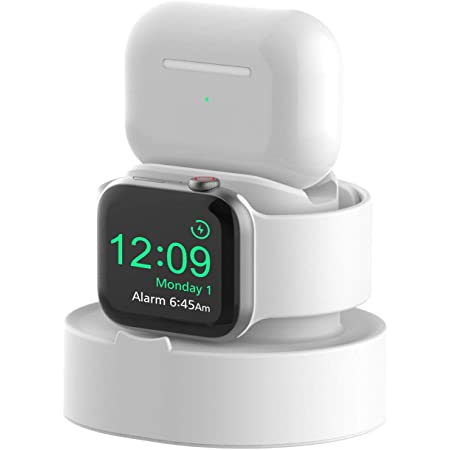 アップルウォッチスタンド 2合1立体式ウォッチスタンド ヘッドフォンスタンド Apple WatchSE/6/5/4/3/2/1、AirPods1/2、iPhoneシリーズ関連製品に適用可能 ブラック