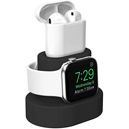 アップルウォッチスタンド 2合1立体式ウォッチスタンド ヘッドフォンスタンド Apple WatchSE/6/5/4/3/2/1、AirPods1/2、iPhoneシリーズ関連製品に適用可能 ブラック