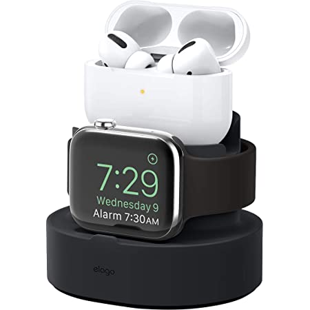 アップルウォッチスタンド 2合1立体式ウォッチスタンド ヘッドフォンスタンド Apple WatchSE/6/5/4/3/2/1、AirPods1/2、iPhoneシリーズ関連製品に適用可能 ブラック