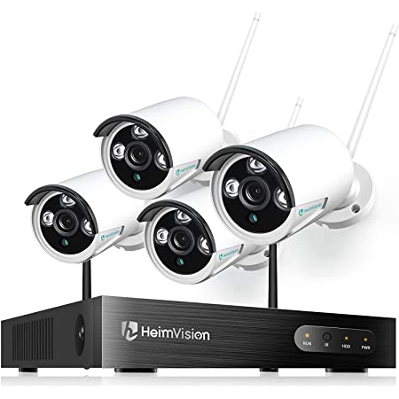 HeimVision HM241 防犯カメラセット 屋外/屋内 1080P 200万画素 ネットワークカメラ4台 8チャンネルNVRシステム IP66防水 暗視撮影 動体検知 監視カメラ・録画機セット スマホ/パソコン遠隔監視 増設可能
