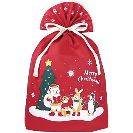 インディゴ クリスマス ラッピング袋 グリーティングバッグ4L ワンダーランド レッド XG158