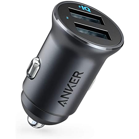 Anker PowerDrive 2 Alloy（24W 2ポートカーチャージャー)【PowerIQ搭載/コンパクトサイズ】iPhone、Android、IQOS対応（ブラック）