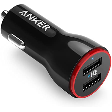 Anker PowerDrive 2 Alloy（24W 2ポートカーチャージャー)【PowerIQ搭載/コンパクトサイズ】iPhone、Android、IQOS対応（ブラック）