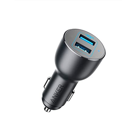 Anker PowerDrive 2 Alloy（24W 2ポートカーチャージャー)【PowerIQ搭載/コンパクトサイズ】iPhone、Android、IQOS対応（ブラック）