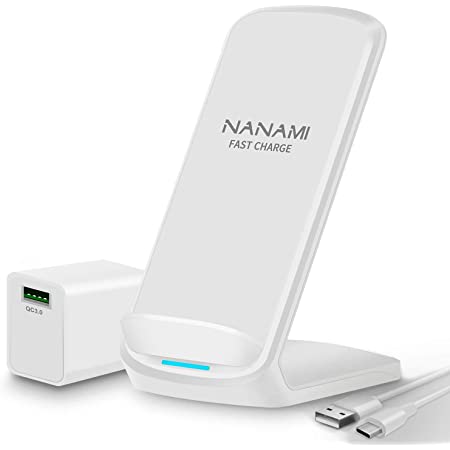 「2台セット」 NANAMI ワイヤレス充電器 (2021年改善版) Qi認証 iPhone 13/13 Pro/13 Mini/12/12 Pro/Pro Max/SE (第2世代) /11 / 11 Pro / Xs / XR / Xs Max / X / 8 / 8 Plus、Galaxy S21(Ultra 5G) /S20 /S10 /S10+ /S9 /S9+ /Note10 /Note10+ /Note9、他のqi機種対応 USB Type-C端子 Quick Charge 2.0/3.0