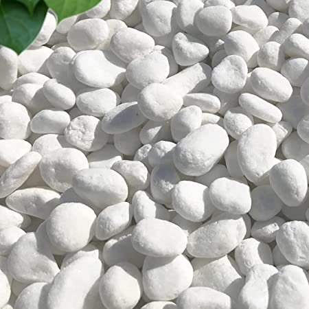 玉砂利 白 砂利 玉石 庭 ガーデニング 石 大理石 ホワイト タンブル 庭石 白玉石 約15-25mm 20kg