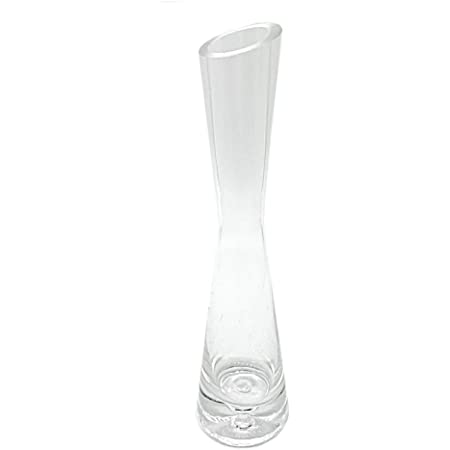 [シャンディニー] 一輪挿し 花瓶 ガラス 斜め口 透明 花器 フラワーベース リビング インテリア 高さ25cm