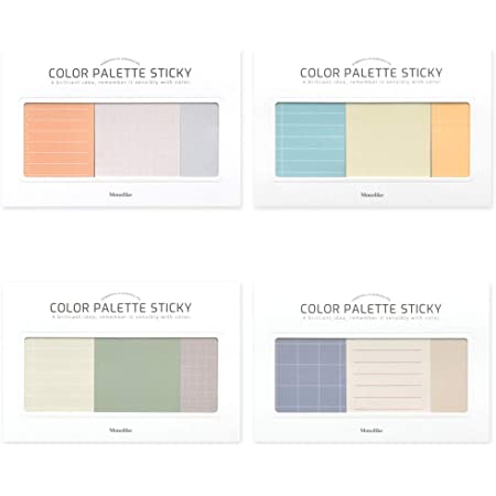 モノライク カラーパレットスティキ プラン Color palette Sticky Plan 300 C セット 4p – デザイン1個あたり50シート、粘着メモ