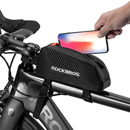 ROCKBROS(ロックブロス)トップチューブバッグ 自転車 バッグ 軽量 フレームバッグ ロードバイク 装着便利 小物収納 防塵 バンジーコード付き