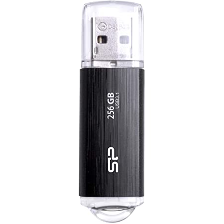 シリコンパワー USBメモリ 256GB USB3.2 (USB3.1/3.0/2.0互換) ヘアライン仕上げ Blaze B02 SP256GBUF3B02V1K