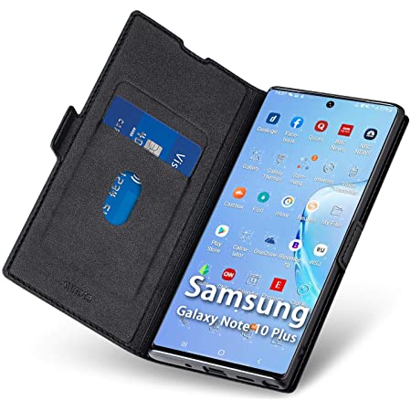 【DINGXIN 厳選品】 Samsung Galaxy Note10+ ケース 手帳型 本革 カードポケット マグネット式 【 最高級本革 (牛革) + 100%手作り】ソフトTPUインナ Galaxy Note 10 Plus docomo SC-01M au SCV45 ギャラクシーノート10プラス スマートフォン カバー ストラップ付き (Galaxy Note10+, レッド)