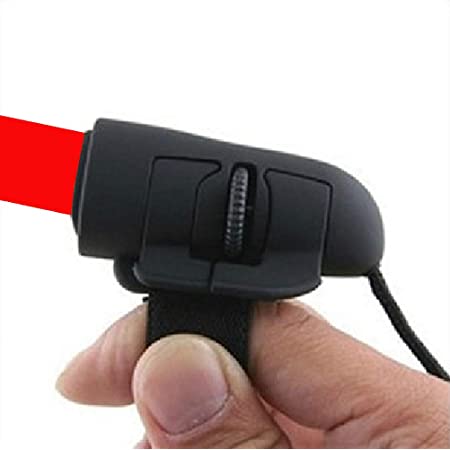KESOTO USBフィンガーマウス 光学式 ワイヤレスマウス 小型 指マウス人間工 オフィス 出張 携帯便利 – 黒
