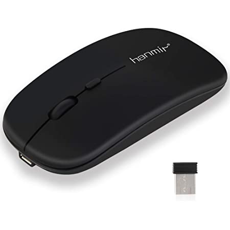 Hanmir マウス Bluetooth+2.4Ｇ ダブルモード ワイヤレスマウス 超薄型 無線マウス USB充電式 USBレシーバー 静音 3DPIモード高精度 コンパクト 持ち運び便利 肌触り良い ボタンを調整可能 省電力 1600DPI 一 Mac/Windows/Surface/Microsoft Proに対応