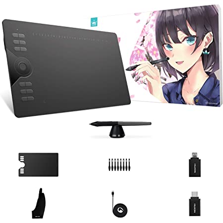 HUION ペンタブレット ペンタブ 板タブ 無線接続 ワイヤレス ダイヤル付き スマホ対応 android windows mac対応 充電不要ペン 筆圧感知 8192 傾き検出レベル±60° ショートカットキー8個 10*6.5インチ 左利き クリスタ お絵描き イラスト Inspiroy Dial Q620M 【一年間メーカー保証】