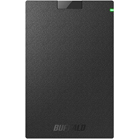 BUFFALO USB3.2Gen2 ポータブルSSD 1.9TB 名刺サイズ 読込速度530MB/s 日本製 PS5/PS4(メーカー動作確認済) 耐衝撃・コネクター保護機構 ブラック SSD-PGM1.9U3-B/N