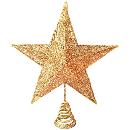 DUOLEIMI ツリートップスター クリスマス トップスター 20cm クリスマスツリー 星 クリスマス飾り デコレーション スター ゴールド