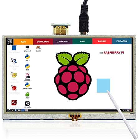 ROADOM 7インチ Raspberry Pi用タッチモニター IPS 1024X600 スピーカー内蔵 Raspberry Pi 4/3/2/1 Xbox PS4 Ubuntu Windows 7/8/10に適用