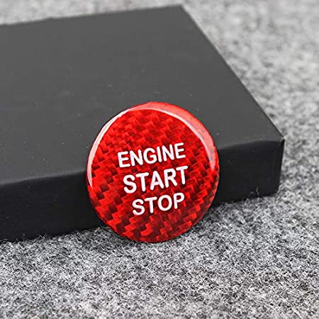 レクサス エンジン スタート ボタン カバー 内装カーボンカバー NX200 NX300 GS ES200 ES250 CT RX300 (赤)