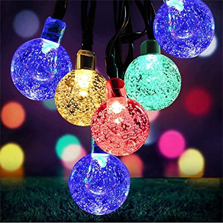 SYTUAMソーラー LED ストリングライト イルミネーションライト 100電球，可愛くて小さなボールLED10M IP44，防水 8モード 夜間自動点灯 クリスマス/ハロウィン/新年/ソーラーパネル 飾りライト