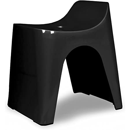 Kuai アクリル バスチェア 高さ35cm 風呂 椅子 Lサイズ いす 単品（ブラック）