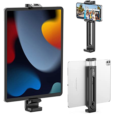タブレットホルダー 三脚マウント固定アタッチメント ９.５～１４.５インチ大型タブレットPCに対応 iPad Air/iPad Pro/Samsung/Sony/松下 用スタンド