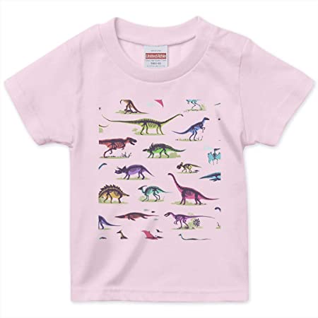 igsticker プリント Tシャツ キッズ 子供 150 サイズ size おしゃれ クルーネック 白 ホワイト t-shirt 013241 恐竜 動物 モノトーン