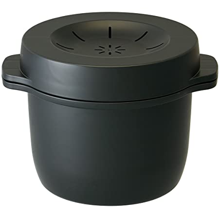 パール金属 電子レンジ 炊飯器 調理 鍋 ブラック 1合用 レンジシェフ