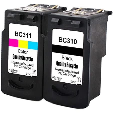 再生インク Canon（キャノン）用BC-310+BC-311（ブラック+カラー） 2個セット 染料C-310+C-311 残量表示付 【対応機種】PIXUS – (MP493, MP490, MP480, MP280, MP270, MX420, MX350, iP2700)