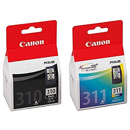 再生インク Canon（キャノン）用BC-310+BC-311（ブラック+カラー） 2個セット 染料C-310+C-311 残量表示付 【対応機種】PIXUS – (MP493, MP490, MP480, MP280, MP270, MX420, MX350, iP2700)