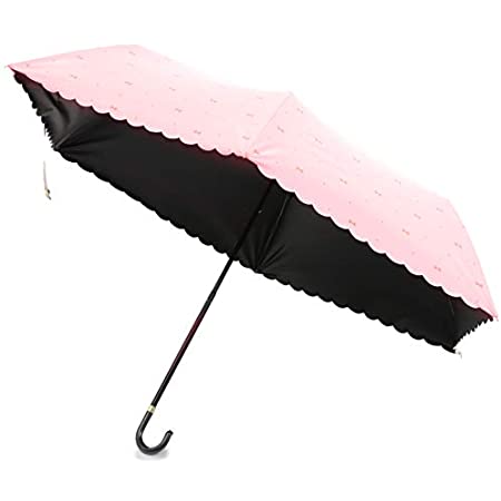 ワールドパーティー(Wpc.) 日傘 折りたたみ傘 ピンク（内側ブラック） 黒 50cm レディース 傘袋付き 遮光リムスター ミニ (801-945)