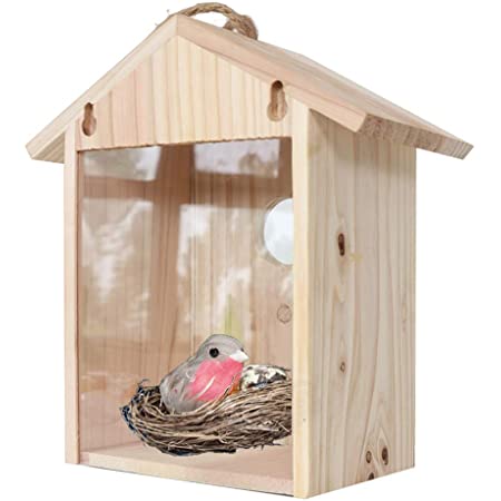 joyMerit 巣箱フィーダー木製ボックス自然スズメBluetitをぶら下げ木製の鳥の家
