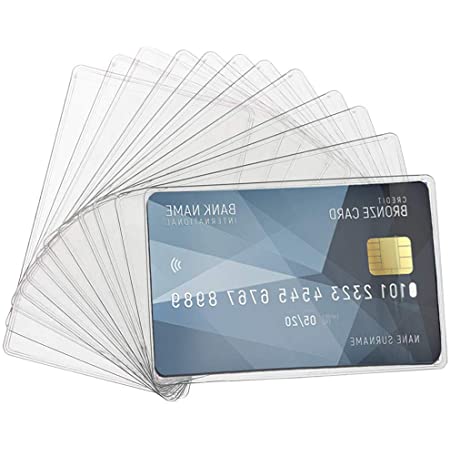 VASLON カードケース 20枚セット 横挿入 透明 薄型 軽量 防水 防塵 防磁 ビニール IDカードケース クレジットカードケース キャッシュカード ゲームカード 免許証 保険証 カード保護 シンプル 磁気防止
