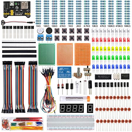 KeeYees 電子工作キット 初心者向け スターターキット 電子部品 基本部品56種類 エレクトロニクス入門キット Electronics Fun Kit チュートリアルあり