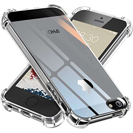 ONES 全透明 iPhone 5/5s/SE ケース 耐衝撃 超軍用規格 『エアバッグ、ストラップホール』〔滑り止め、すり傷防止、柔軟〕〔美しい、光沢感、軽·薄〕 衝撃吸収 HQ·TPU クリア カバー