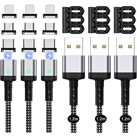 Ewise マグネット 充電ケーブル [USB type C/USB type C 限定] ノードパソコン充電 PD・高速充電対応 100W (磁力による着脱式) 防塵 MacBook、iPad、Galaxy、Sony、Pixel等Type-c機種対応 (1.8m ブラック)