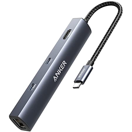 USB C ハブ Type C ハブ Ankmax P631HG USB ハブ [1Gbps LANポート/4K HDMIポート/60W PD急速充電Type-Cポート/USB3.1 ポート*3]，Type C ハブ有線LAN アダ, プター高速データ転送 アルミニウム コンパクト USBハブ, MacBook Air /MacBook Pro/ Surface GO/ Chromebook/ Samsung Galaxy Tab Pro/ HP Spectre/ ThinkPad/ Huawei Mat