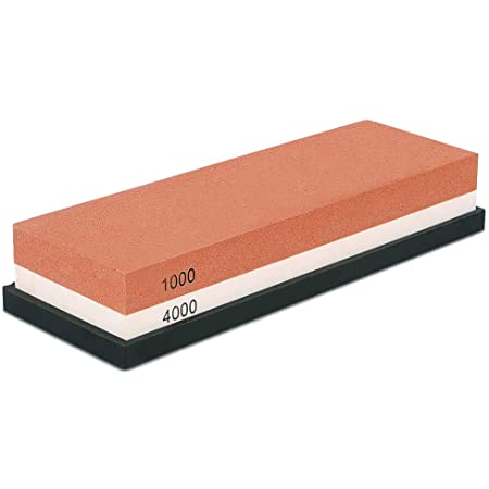 KIPTOP 砥石1000/8000サンディングブロック両面ナイフ削りマニュアル2 in 1砥石、キッチン用、木工用、滑り止めベースブレードアングルガイド付き、