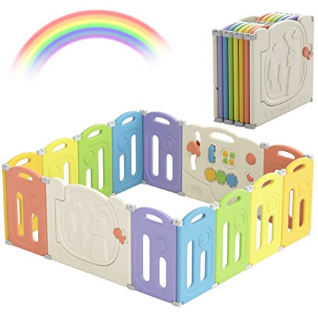 ALZIP mat ベビーサークル ベビーゲート 赤ちゃん 子供用 室内遊具 プレイヤード (NEWピンク, SQ(140×140×65cm))