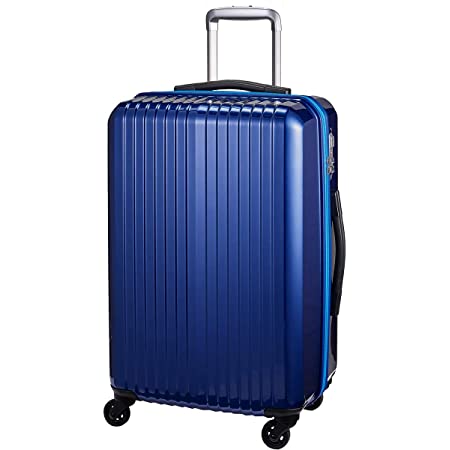 スーツケース 超軽量 2.4kg 中型 静音 3〜5泊 50L Mサイズ メタルブルー SiiiN＋Light シーンプラスライト