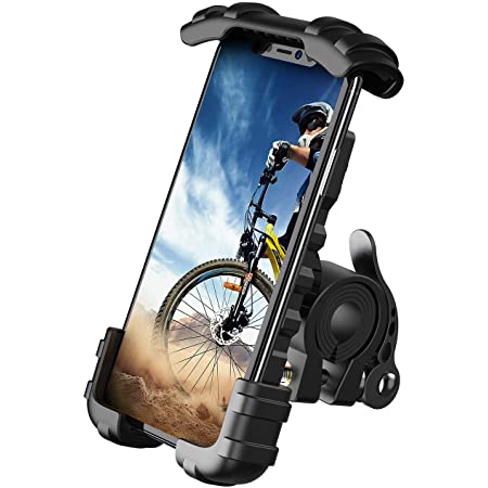 自転車 スマホ ホルダー ワンタッチ固定式ロードバイク スマホホルダー-DODOLIVE 360度回転自転車 携帯 ホルダー GPSナビ 落下防止 強力固定 iPhone X XS 8 7 6 6S Plus Samsung Sony LG Huaweiのスマホに対応