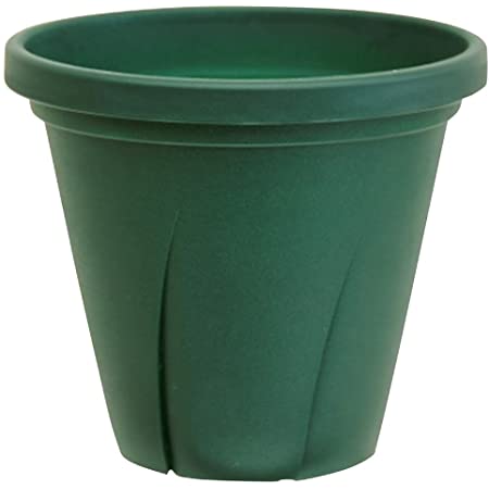 T4U 5号 スリット鉢 プラスチック鉢 根はり鉢 受け皿付き プランター バラ 観葉植物 ハーブ適用 インテリア 6点セット モスグリーン