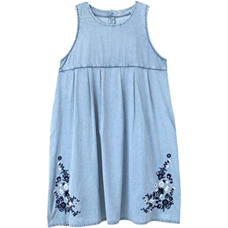 Urban Cocoon エプロン Aライン ゆったり ドレス ワンピース ジャンパースカート型 ゆるふわ エプロン ブルー