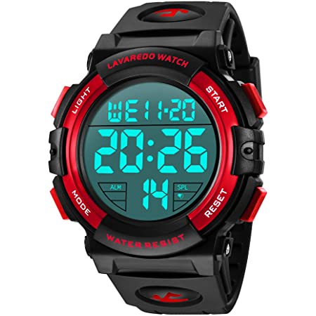 腕時計 メンズ デジタル スポーツ 50メートル防水 おしゃれ 多機能 LED表示 アウトドア 腕時計(ブルー)