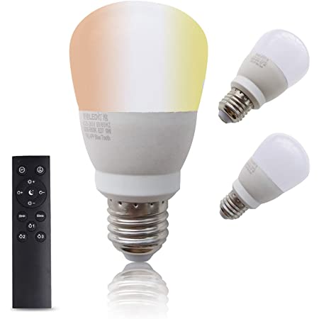 LED電球 E26口金 12Ｗ リモコン付き ledライト 電球100W相当 電球色 昼光色 調光調色 タイマー付き 常夜灯 明るさメモリ機能 (リモコン+電球3個)