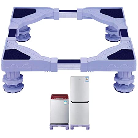 洗濯機 台 冷蔵庫置き台 伸縮式・サイズ調整可能 かさ上げ 昇降可能 振動防止ゴム 騒音防止 防振パッド付き (01)