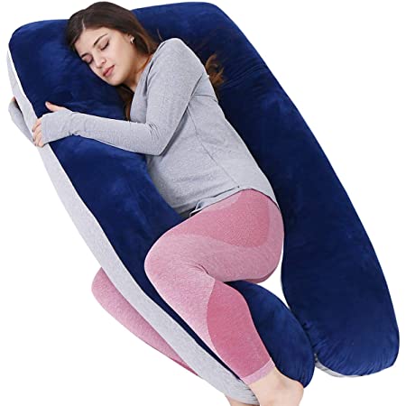 AS AWESLING 152CM抱き枕 全身枕/授乳枕、妊婦ボディピロー/取り外し可能な大きいU形枕、サポートひも、取り外し可能なカバー