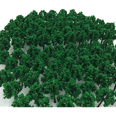 [DauStage] 杉の木 森林 スギ 模型 選べる 色 サイズ Nゲージ ジオラマ 鉄道 建築 用 樹木 風景 モデルツリー ミニチュア (黄緑, 4.5cm　50本セット)