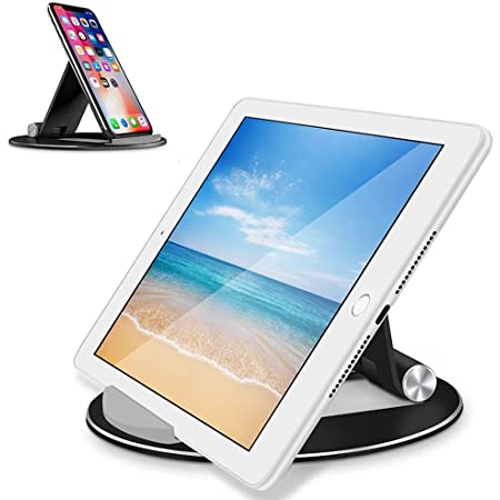 タブレット スタンド ipad スタンド スマホ スタンド iphone スタンド 卓上 角度調整可能 アルミ合金素材 Tablet Stand Designed for iPad Pro Air Mini iPhone XS MAX XR XS X 8 Plus Nintendo Switch Kindle & All Devices 4〜13インチ互換 (ブラック)