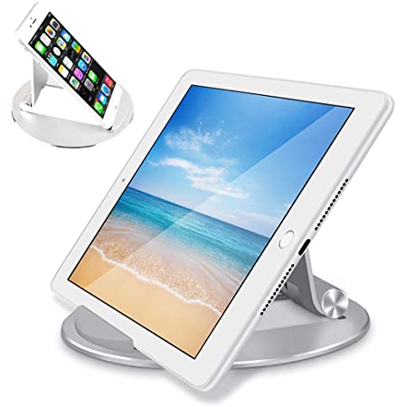 タブレット スタンド ipad スタンド スマホ スタンド iphone スタンド 卓上 角度調整可能 アルミ合金素材 Tablet Stand Designed for iPad Pro Air Mini iPhone XS MAX XR XS X 8 Plus Nintendo Switch Kindle & All Devices 4〜13インチ互換 (ブラック)