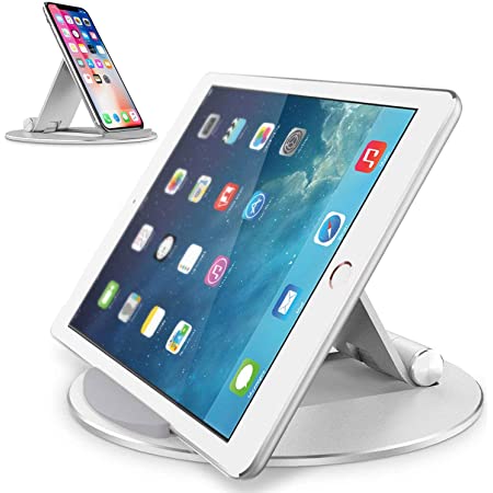 タブレット スタンド ipad スタンド スマホ スタンド iphone スタンド 卓上 角度調整可能 アルミ合金素材 Tablet Stand Designed for iPad Pro Air Mini iPhone XS MAX XR XS X 8 Plus Nintendo Switch Kindle & All Devices 4〜13インチ互換 (ブラック)